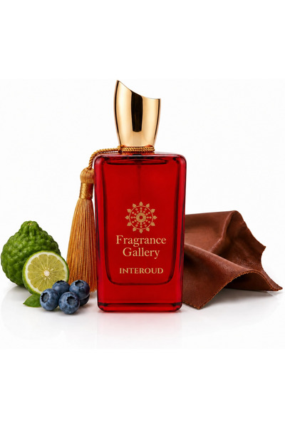 Fragrance Gallery Interoud Eau de Parfum Oud and fruit Red Bottle with Gold T...