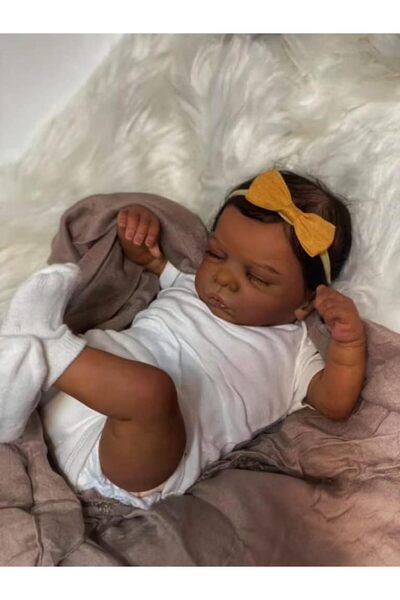 Generic Reborn Baby Doll Black Girl Reborn Toddler Doll Silicone 19 Inch Real...