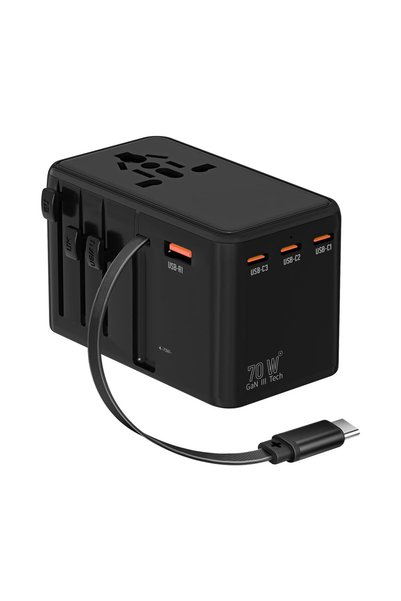 Naxifly 100W PD Universal Travel Adapter, International Power Plug Adapter wi...