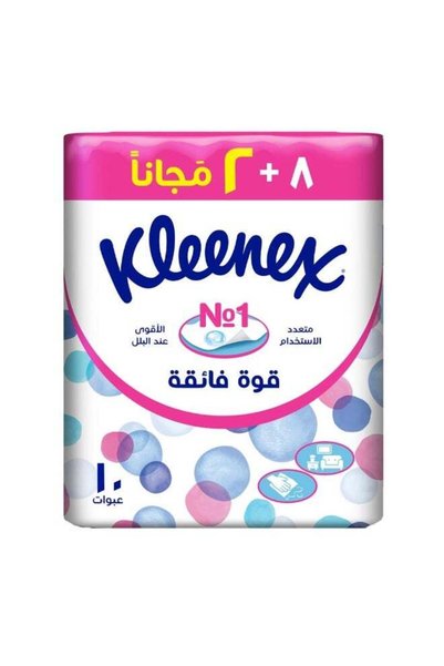 GENERAL Kleenex Facial Tissue Nilon Ultra Strong 2-Ply Pack of 10 x 124 Sheet...