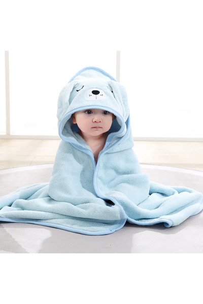 Choice Blue Baby Bathrobe Infant Bath Towel Boy Girl Blankets Swaddle with Ho...