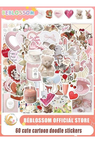 GENERAL BEBLOSSOM 100 Pcs Cute Cartoon Sticker Pack – Waterproof PVC Vinyl Do...