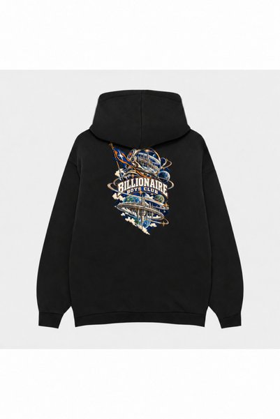 SVART WEAR Billionaire Boys Club Equilibrium Point Printed Black Hoodie