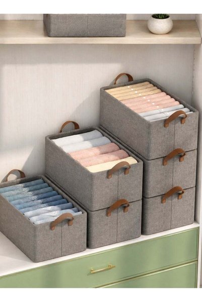 XIUWOO 6 Pack Foldable Wardrobe Clothes Organizer, Jeans Drawer Closet Organi...