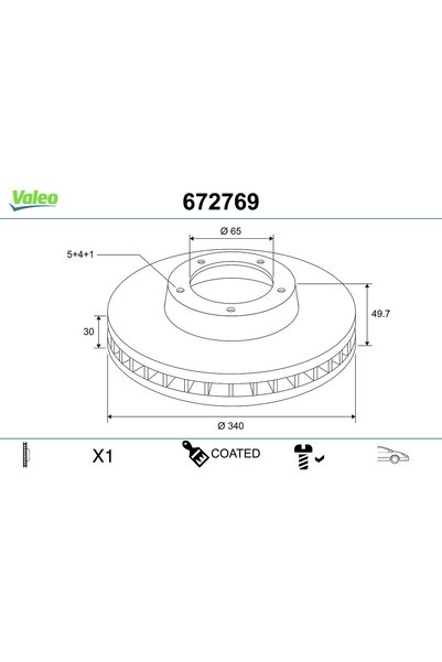 VALEO Disc frana 672769, set 2 buc.