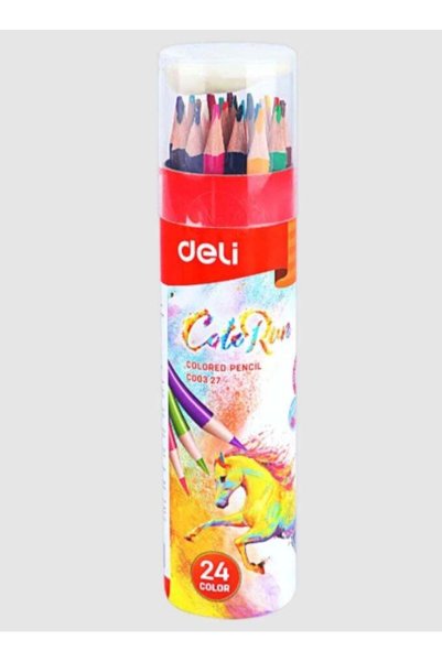 DelinaExclusive Deli Wooden Colored Pencils with Sharpener in Tube , Art Supp...