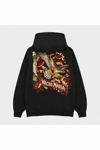 SVART WEAR Wacko Maria Strong Silhouette Cut-Out Printed Black Hoodie