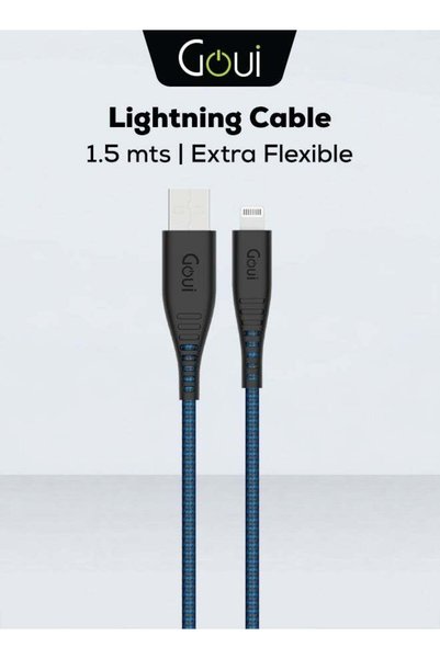 GOUİ كابل شحن سريع لهواتف iPhone، طوله 1.5 متر – كابل Lightning إلى USB-A، كا...