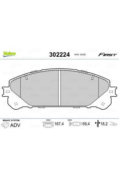 VALEO Set placute frana,frana disc 302224