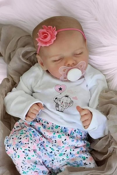 Generic JIZHI 17 Inch Reborn Baby Dolls Girl, Full Vinyl Closed-Eye Newborn