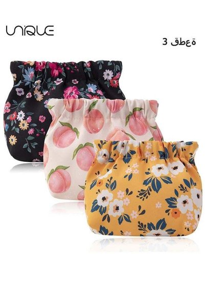 Unique 3 Pcs Lipstick Storage Bag - Portable Coin Purse - Printed Carry Bag -...