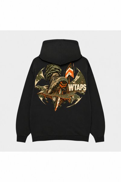 SVART WEAR Wtaps Endless Loop Cut-Out Black Hoodie