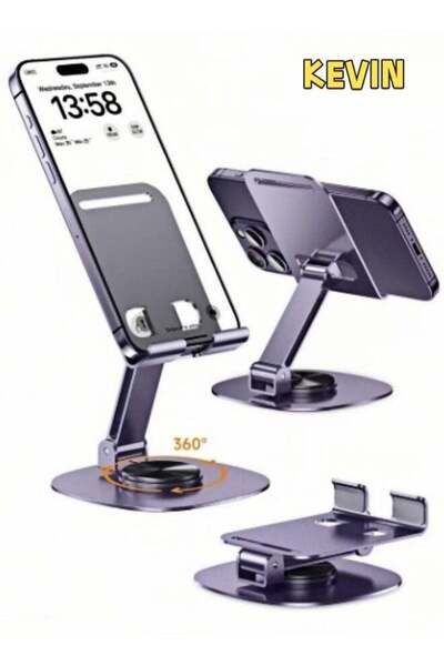 Kevin Portable Metal Mobile Stand, Adjustable Phone Stand, 360-Degree Univers...