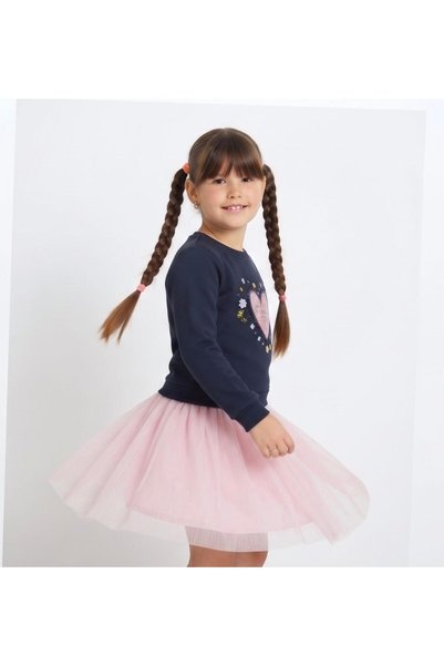 Pop Fashion Tulle Sweatshirt Two-Piece Set