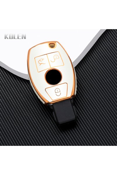 Choice Golden White New TPU Car Key Case Cover Shell Fob For Mercedes Bnez CL...