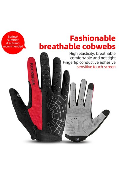 ROCKBROS S S109-1BR Spring Cycling Gloves Full Finger Breathable Anti-Slip Bi...
