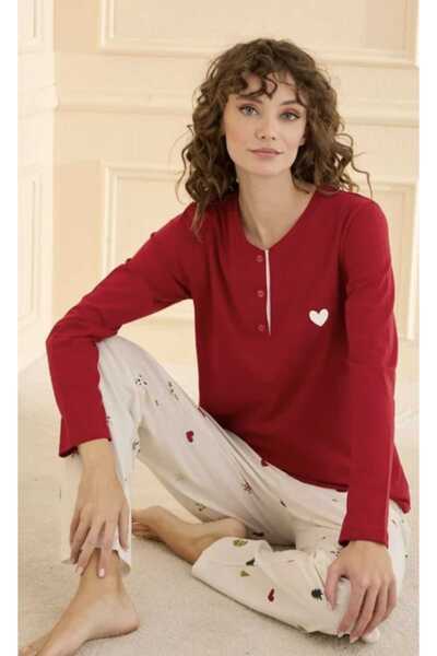 Mihra Women's Combed Cotton Fabric Lycra Soft Textured Long Sleeve Pajama Set
