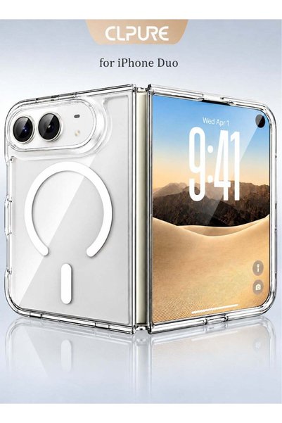 GENERAL غطاء CLPURE لهاتف iPhone Duo، مقاوم للاصفرار، شفاف، متوافق مع MagSafe...
