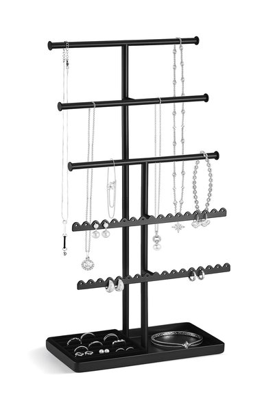 Lolalet 3 Tiers Jewelry Organizer, Jewelry Display Stand with Sturdy Metal Ba...