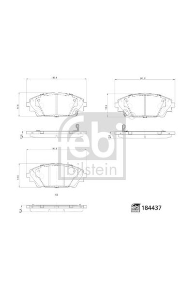 FEBI BILSTEIN Set placute frana,frana disc 184437