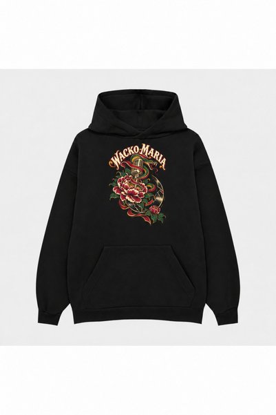 SVART WEAR Wacko Maria Sharp Turn Printed Black Hoodie