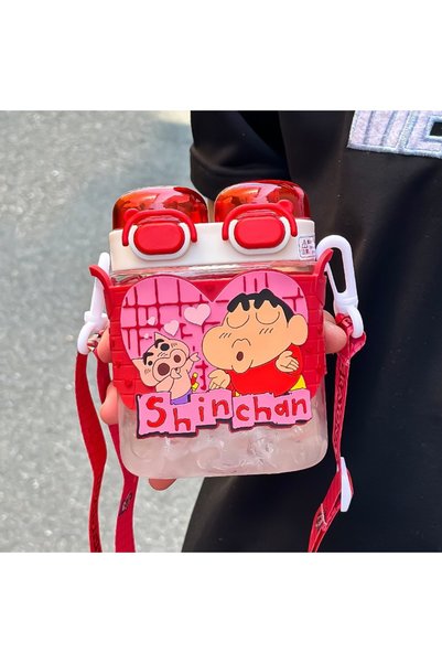 Generic Brand Kids Straw Water Bottle with Crossbody Strap for School Outdoor...