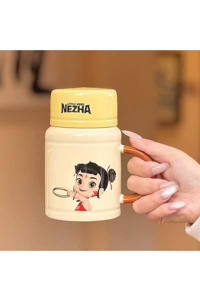 Generic Brand كوب قهوة وحليب سيراميك بتصميم كرتوني للطلاب