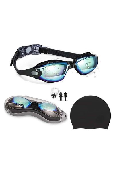 ToolHouse Waterproof Adjustable Swimming Goggles Anti-fog and UV Protection C...