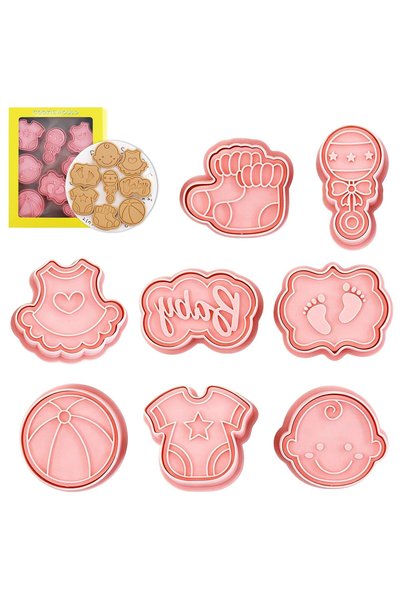 Generic Brand Set de 8 forme pentru biscuiți, forme pentru biscuiți pentru co...