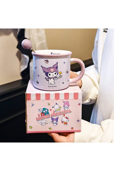 Generic Brand كوب سيراميك منزلي للأطفال، كوب حليب بفتحة علوية، كوب شرب إبداعي