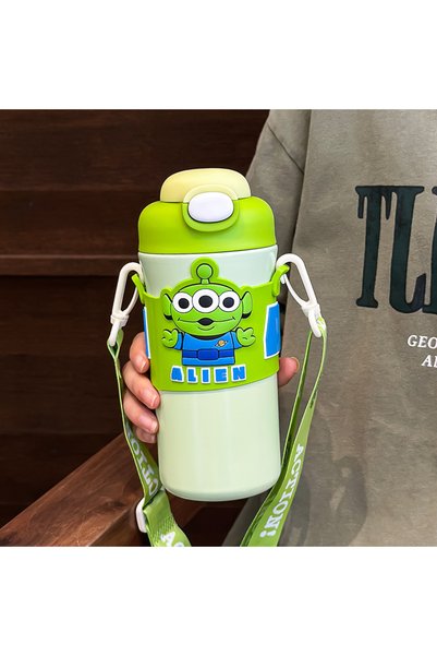 Generic Brand Kids Straw Insulated Double-Drink Water Bottle for Girls School