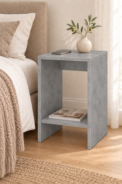 Generic Brand Modern Bedside Table with Open Storage Shelf – MFC Nightstand, ...