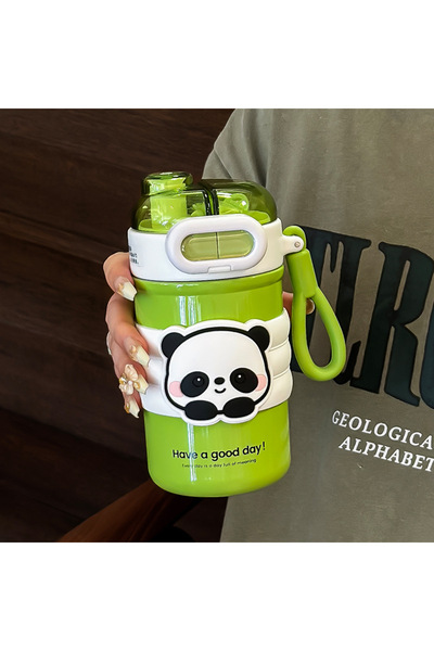 Generic Brand Double-Drink Stainless Steel Insulated Cup Portable Straw Bottl...