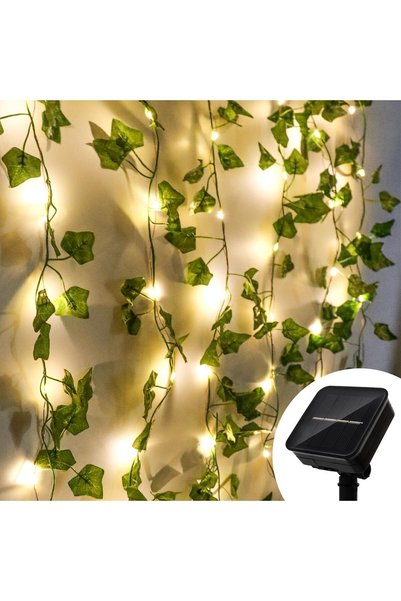 Generic Brand Ghirlandă luminoasă solară cu iederă artificială, ghirlandă lum...