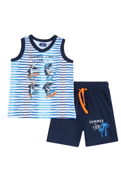 Chicco Costumas baie copii Chicco, maieu si pantaloni, albastru inchis, 75845...