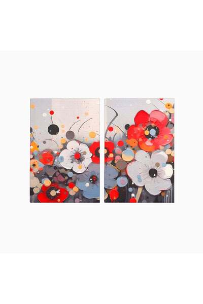 Luxcanva Set 2 Tablouri Canvas Pictura Florala 80x60 cm (2 x 40x60) pe Sasiu ...