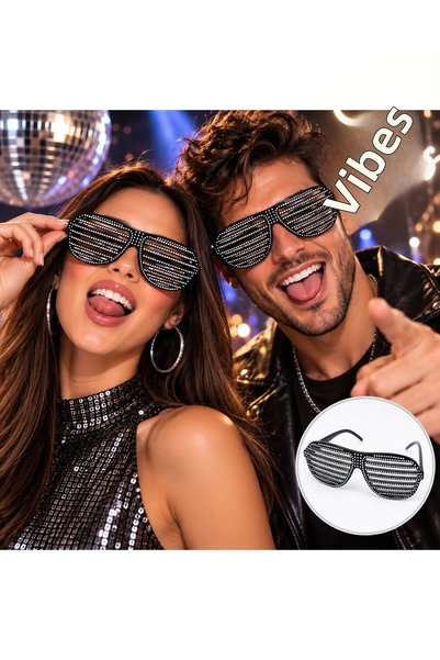 Ethab Ticaret Detailed Black Shutter Party Glasses
