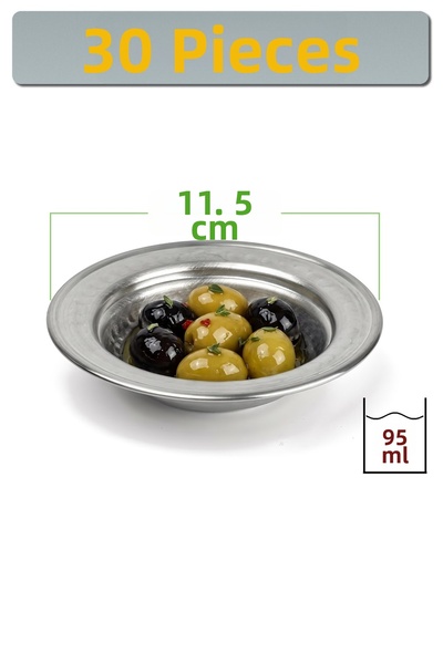 Binbir Trend 11.5 cm Chrome-Plated Steel Olive and Breakfast Bowl, 95 ml | Me...