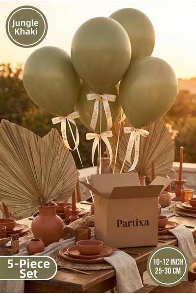 Partixa مجموعة من 5 بالونات لاتكس فاخرة باللون الأخضر الغامق (لون الغابة/الكا...