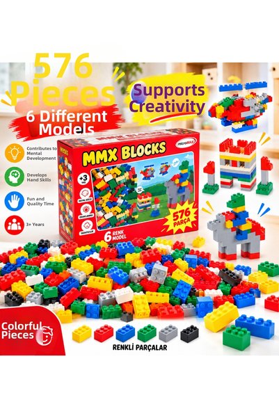 TRUST STORE 576-Piece Colorful Building Blocks Set: Educational and Creative ...
