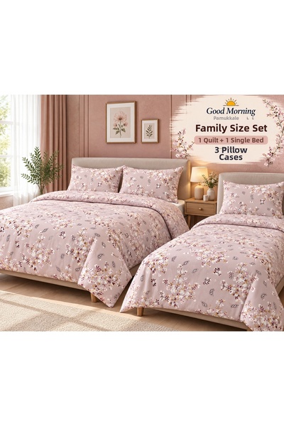 GOOD MORNİNG PAMUKKALE Family-Size 2-Piece Floral Print Budget Bedding Set—Re...