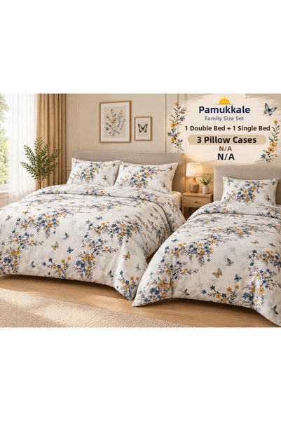 GOOD MORNİNG PAMUKKALE Family-Size 2-Piece Floral Print Budget Bedding Set—Re...