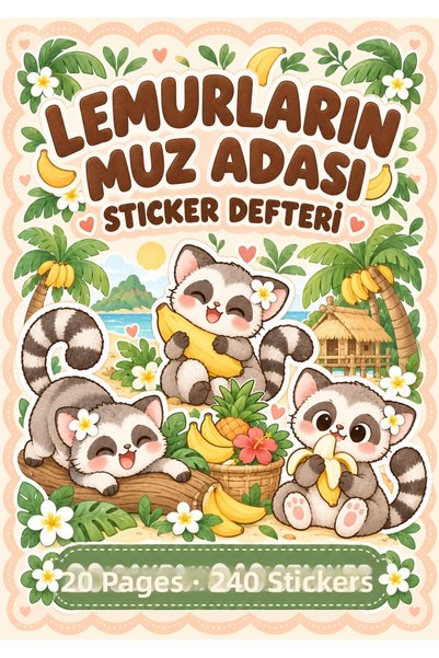 Rana İkra Art Caietul cu autocolante „Insula bananelor a lemurilor” (20 de pa...