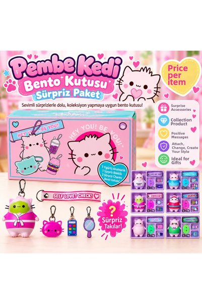 ASTRALTECH Pink Cat Bento Box Surprise Package (Price per unit)