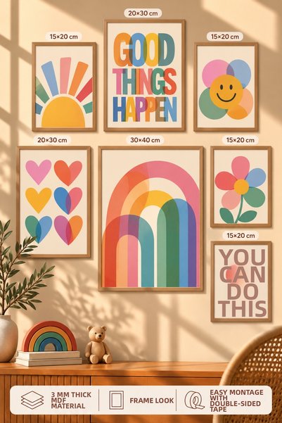 UNT 7-Piece Frame-Looking Modern Painting Set |   Retro & Pop Art - Children'...
