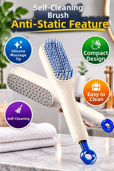 canrodi Anti-Static Hair Comb with Silicone Massage Tips, Easy to Clean Compa...