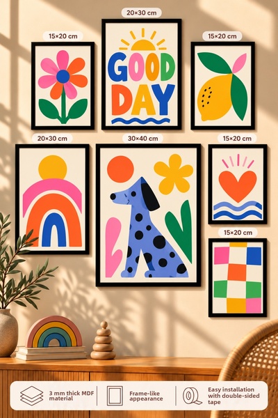 UNT 7-Piece Frame-Looking Modern Painting Set |   Retro & Pop Art - Children'...