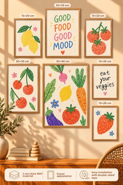 UNT 7-Piece Frame-Looking Modern Painting Set |   Retro & Pop Art |   Living ...