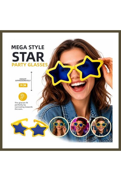 northcity n Mega Tip Star Party Sunglasses, Yellow, BX