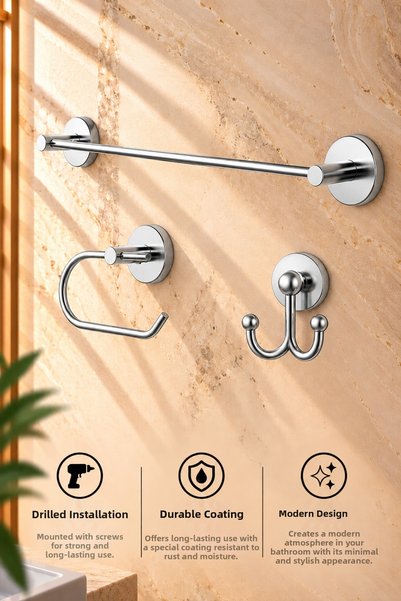 ERFAHOME Chrome Open Toilet Paper Holder / Tall Towel Rack / Fork-Shaped Bath...